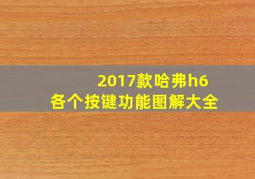 2017款哈弗h6各个按键功能图解大全