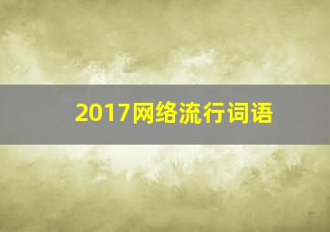 2017网络流行词语