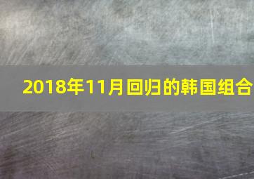 2018年11月回归的韩国组合