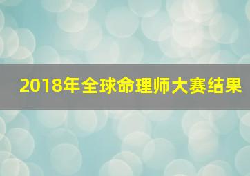 2018年全球命理师大赛结果