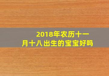 2018年农历十一月十八出生的宝宝好吗