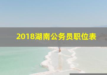 2018湖南公务员职位表