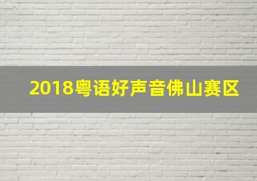 2018粤语好声音佛山赛区