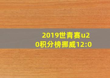 2019世青赛u20积分榜挪威12:0