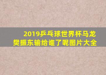 2019乒乓球世界杯马龙樊振东输给谁了呢图片大全