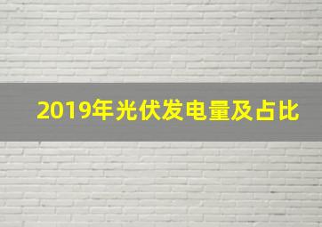 2019年光伏发电量及占比