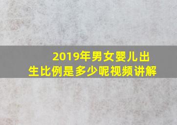 2019年男女婴儿出生比例是多少呢视频讲解