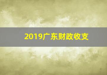 2019广东财政收支