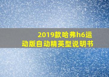 2019款哈弗h6运动版自动精英型说明书