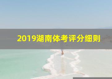 2019湖南体考评分细则