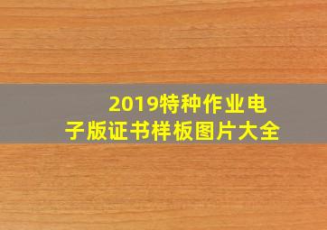 2019特种作业电子版证书样板图片大全