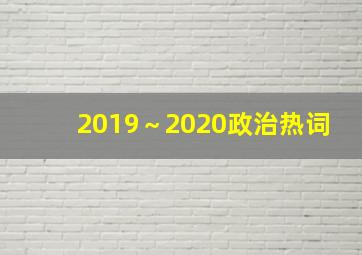 2019～2020政治热词