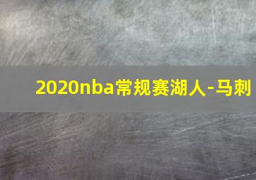 2020nba常规赛湖人-马刺