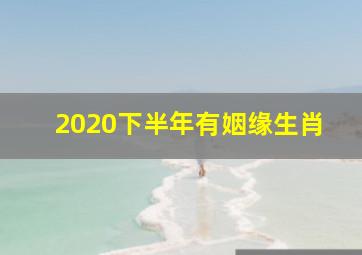 2020下半年有姻缘生肖