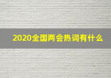 2020全国两会热词有什么