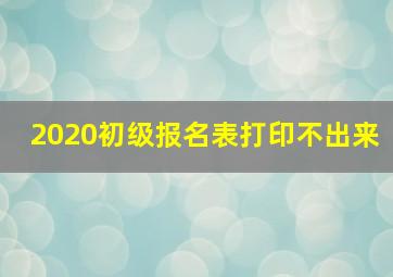 2020初级报名表打印不出来