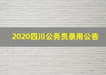 2020四川公务员录用公告