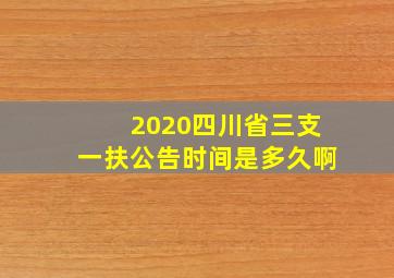 2020四川省三支一扶公告时间是多久啊