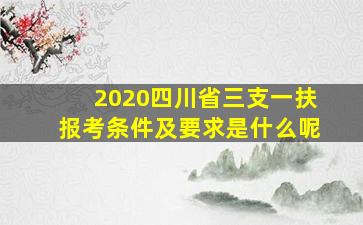 2020四川省三支一扶报考条件及要求是什么呢