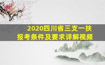 2020四川省三支一扶报考条件及要求详解视频