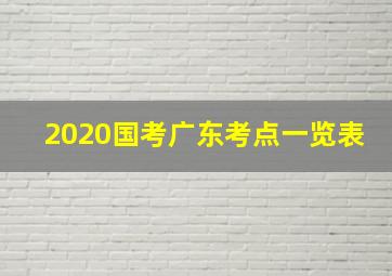 2020国考广东考点一览表