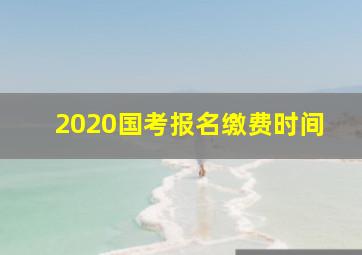 2020国考报名缴费时间