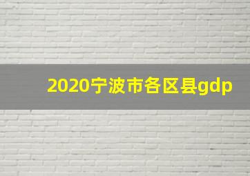 2020宁波市各区县gdp