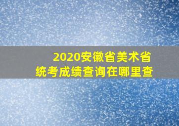 2020安徽省美术省统考成绩查询在哪里查