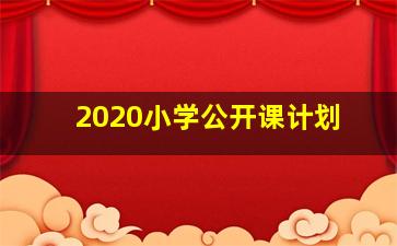 2020小学公开课计划