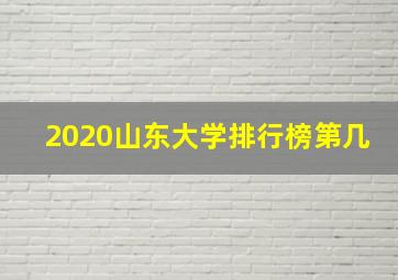 2020山东大学排行榜第几