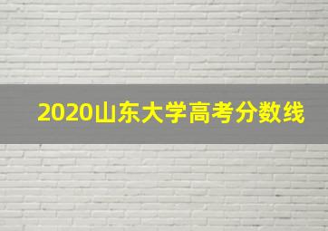 2020山东大学高考分数线