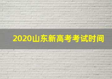 2020山东新高考考试时间