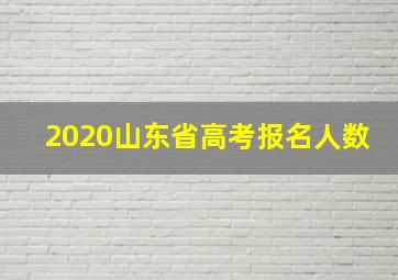 2020山东省高考报名人数