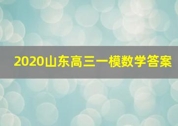 2020山东高三一模数学答案