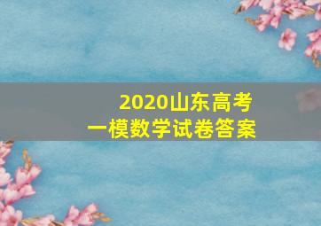 2020山东高考一模数学试卷答案