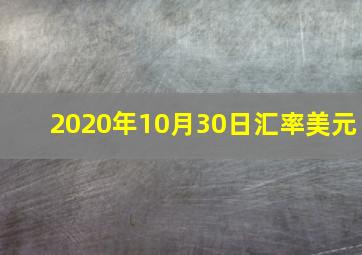 2020年10月30日汇率美元