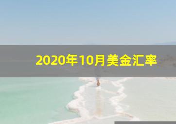 2020年10月美金汇率