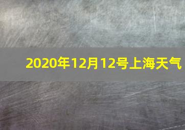 2020年12月12号上海天气