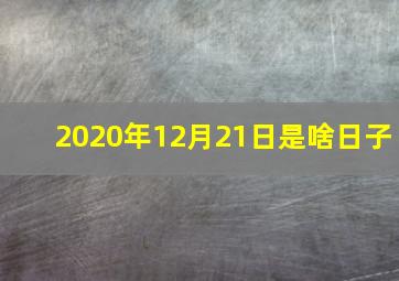 2020年12月21日是啥日子