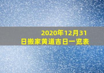 2020年12月31日搬家黄道吉日一览表