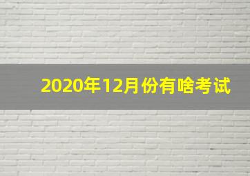 2020年12月份有啥考试