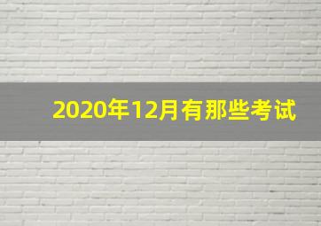 2020年12月有那些考试