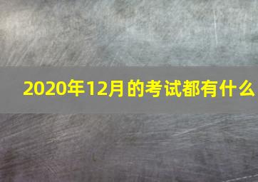 2020年12月的考试都有什么