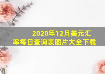 2020年12月美元汇率每日查询表图片大全下载