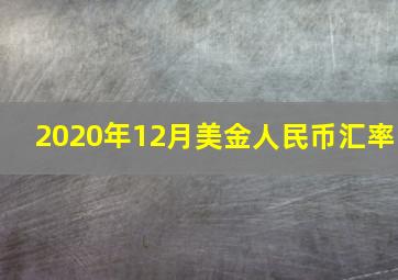 2020年12月美金人民币汇率