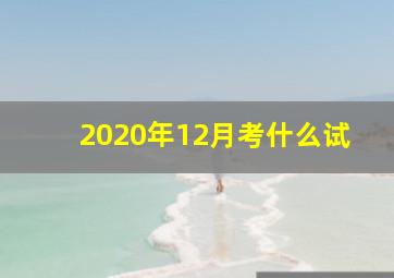 2020年12月考什么试