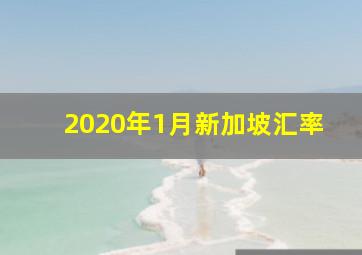 2020年1月新加坡汇率