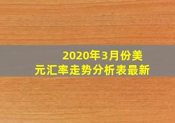 2020年3月份美元汇率走势分析表最新