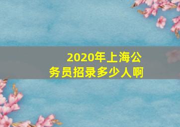 2020年上海公务员招录多少人啊