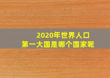 2020年世界人口第一大国是哪个国家呢